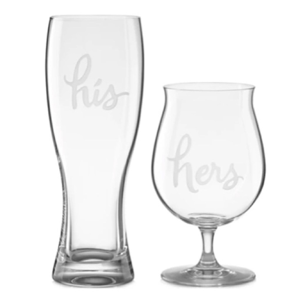 NWOT Kate Spade Two of a Kind Beer Glasses